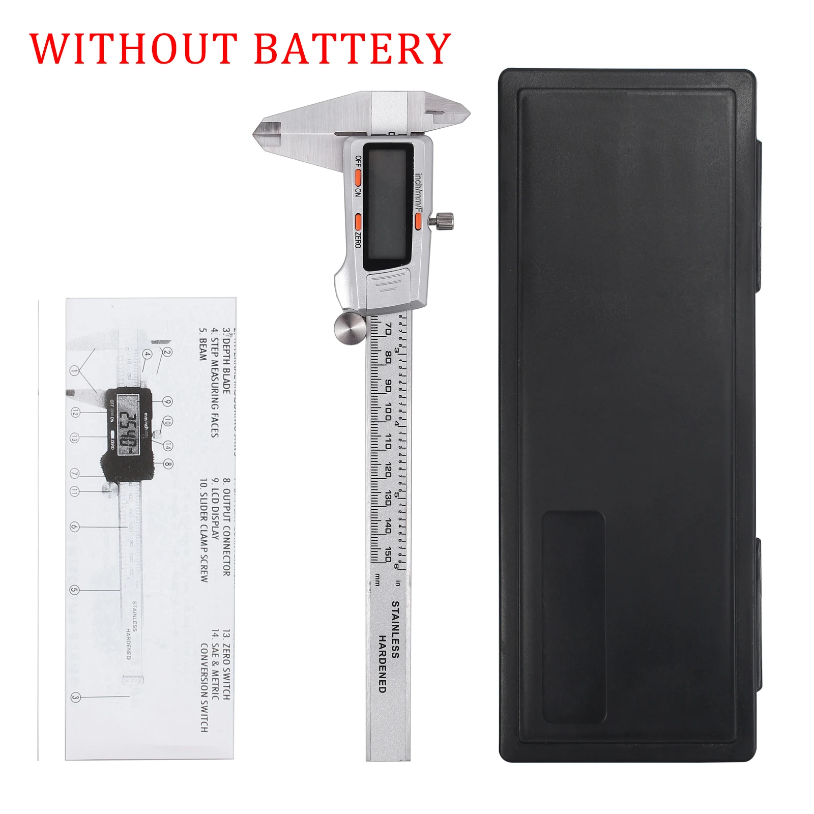 Proster 150 мм Нержавеющая сталь цифровой штангенциркуль с нониусом из нержавеющей