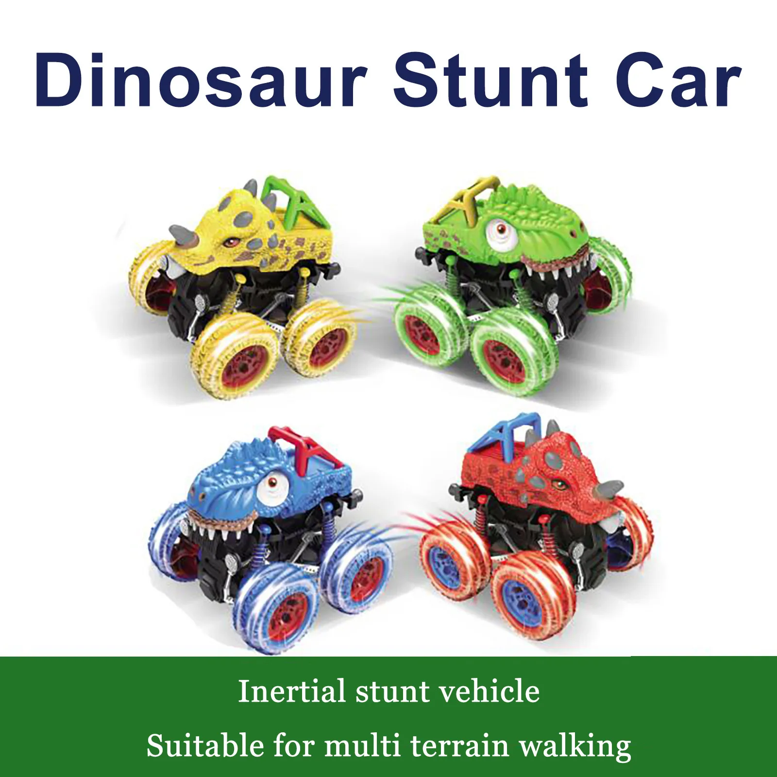 

Pull Back Press Dinosaur Toy Car Cartoon Animal Clockwork Big Tire Wheel Stunt Kids Monster Truck Inertia Children's Toy