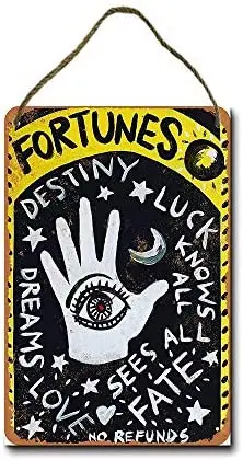 

Metal Sign 8 x 12 inch Psychic Fortunes Destiny Luck Fate Wall Decor Hanging Sign