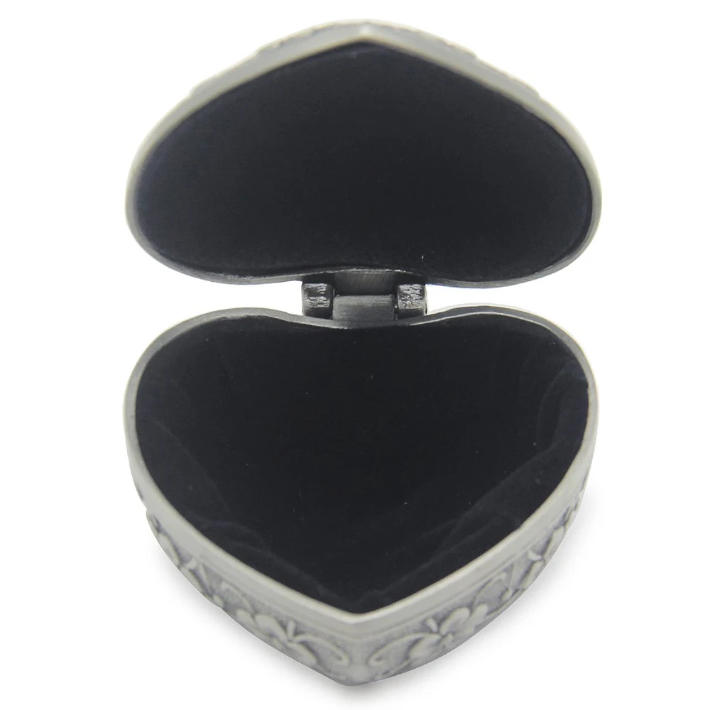 New Silver Jewelry Box Heart Shape For Jewelry Display Classic Vintage Ring Earrings Necklace Jewelry Storage Box Trinket Box