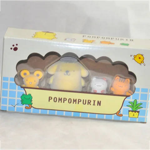 Экшн-фигурка PomPomPurin/маленькая Двойная звезда, игрушки, милые подарки для детей, мягкий флокирующий материал, украшение для комнаты, подарки для детей