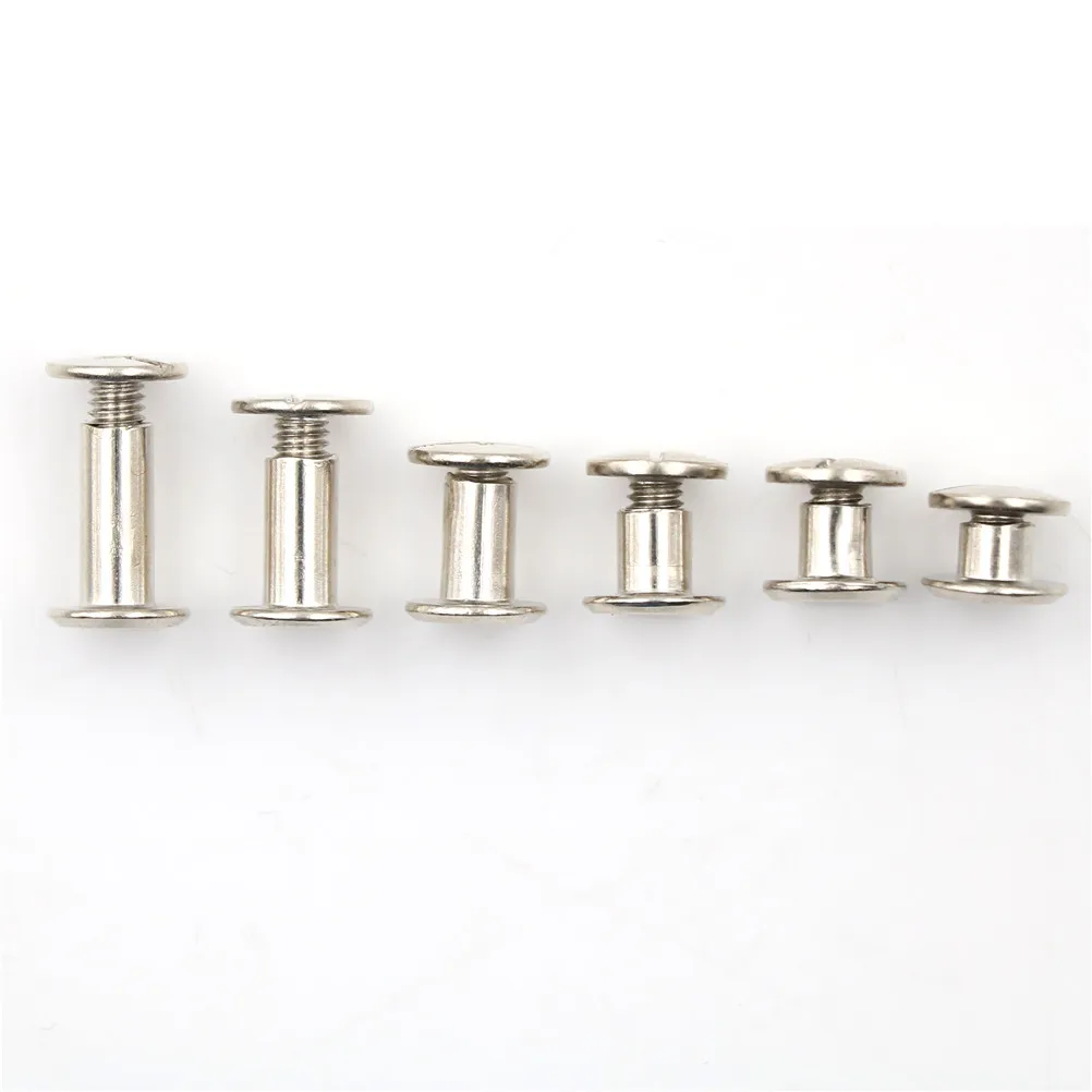 

10PCS/lot Silver Nickel Plating Nickel Binding Chicago Screws Nail Rivets Photo Album Leather Craft 5x6mm