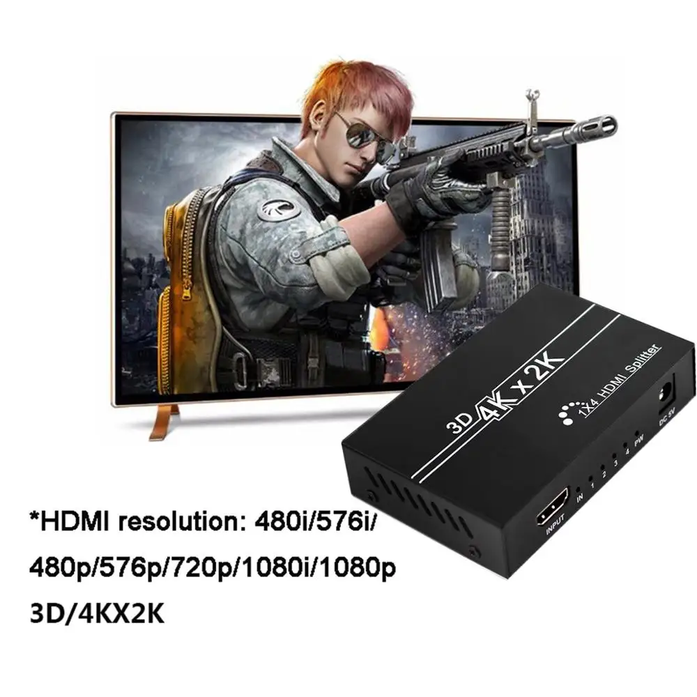 Разветвитель 4K HDMI 1x4 порт 3D UHD 1080p * 2K видео переключатель HD 1 вход 4 выхода