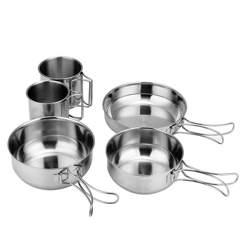 

1 Set Of Stainless Steel Camping Pans, Cooking Utensils and Camping Pans