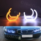 Светодиодный ные ангельские глазки для BMW 3 серии E46 Седан facelift 01 '-05 галогенные фары автомобильные фары аксессуары Halo 3D DTM LCI стиль акриловые