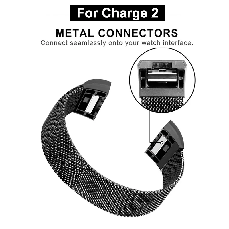 XShum Fitbit charge 3 4 Band металлический ремешок для браслета Charge 2 Миланская нержавеющая
