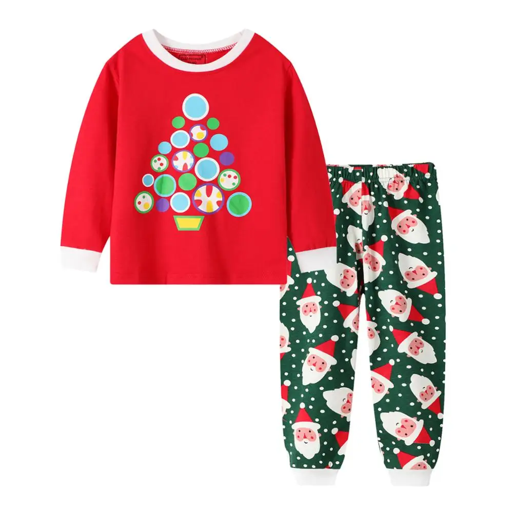 

Christmas Autumn Winter Children's Clothing Cotton Skin-friendly Boys Girls Pajamas European And American Christmas Clothes