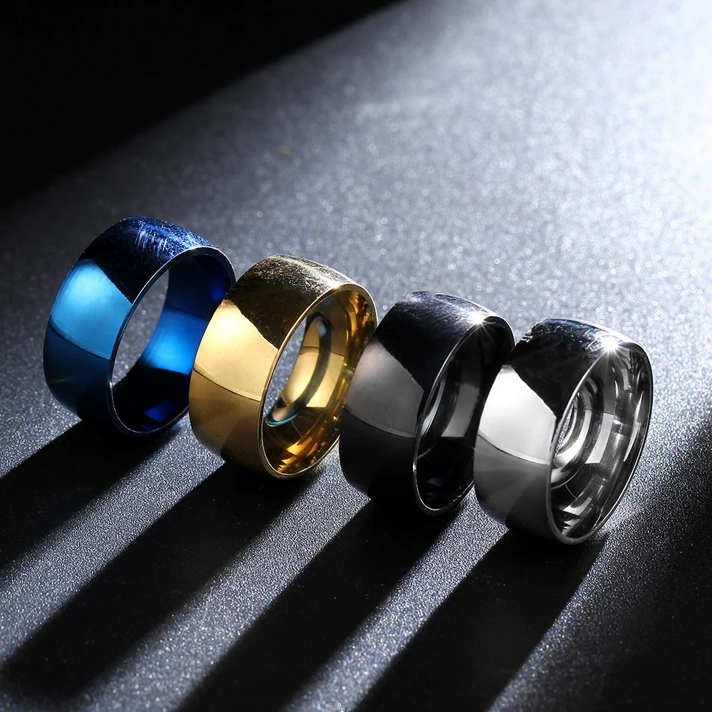 

MOREDEAR 8mm Gold Color Titanium Steel Ring for Men and Women