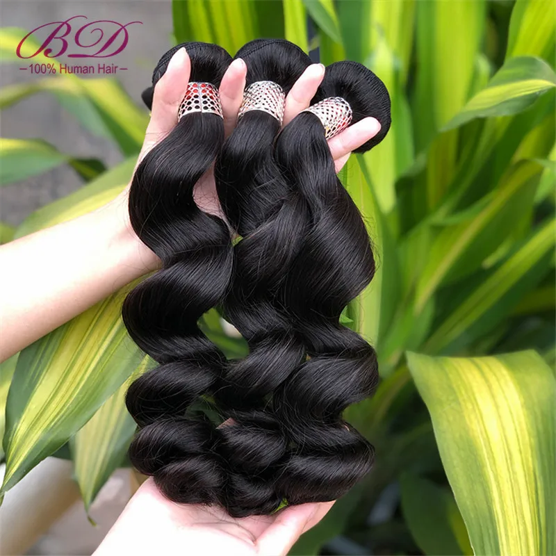 

BD Hair 10A Peruvian Virgin Hair Loose Wave Human Hair Bundles Cuticle Aligned Hair 1/3 pieces Natural Color Hair Weave
