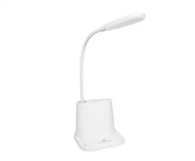 WHITE USB Перезаряжаемый Светодиодный настольный светильник с сенсорным затемнением, регулировочный стол для детей, чтения, кабинета, прикроватной тумбочке, спальни WJ10247 - Цвет корпуса: WHITE