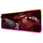 Черный и красный alucard hellsing RGB коврик для мыши Черные Аксессуары для геймеров большой светодиодный коврик для мыши игровой стол коврик ПК стол с подсветкой