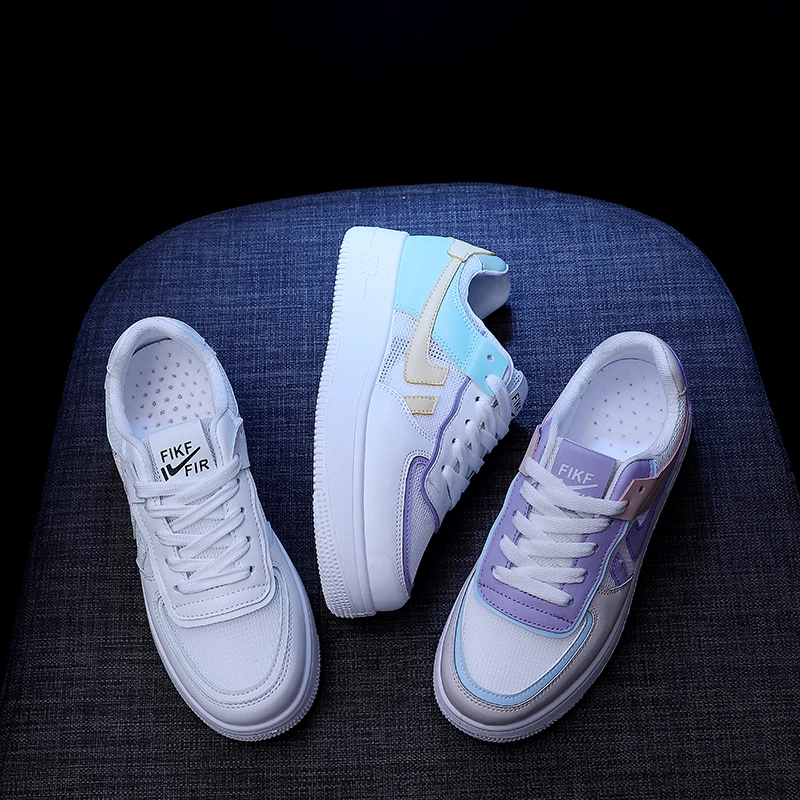 

Woman White Shoes Low Skateboard Shoes Fashion Classic Platform Casual Shoes Comfortable Lace Up Vulcanized Shoes Zapatos