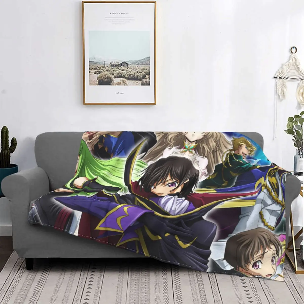 

Code Geass-mantas de felpa de Coral para dormitorio, ropa de cama, colcha para sofá