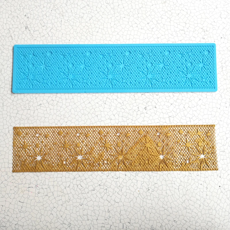 Новая ночная Звезда Стиль Кружева силиконовая форма сухая скорость тиснение