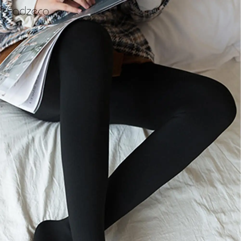 FADZECO 2019 новые модные зимние леггинсы женские теплые с высокой талией