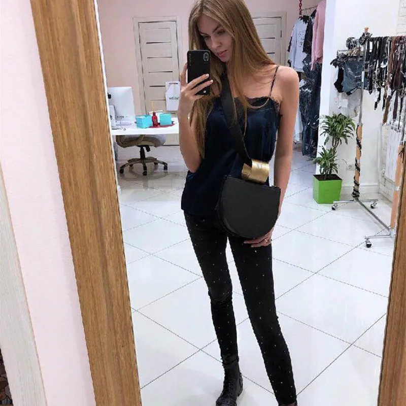 Роскошные полукруглые женские сумки верхние круглые с металлической ручкой