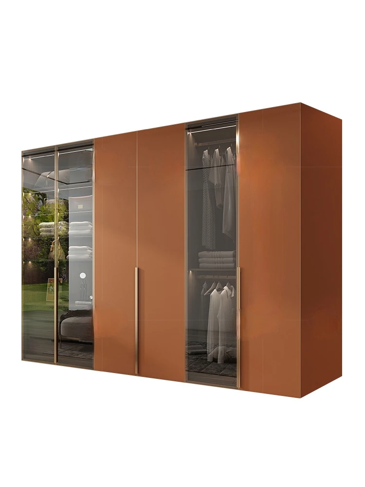 

Customized wardrobe glass door open walk-in cloakroom luxury furniture