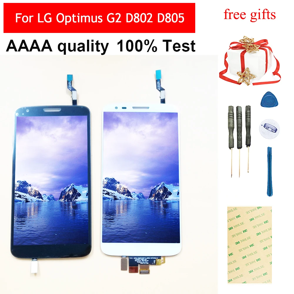 Для LG Optimus G2 D802 D805 сенсорный экран дигитайзер сенсорная стеклянная панель + ЖК