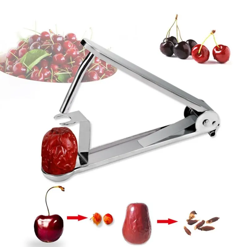 

For Stainless Steel Cherry Pitters Easy Red Dates Olive Remove Core Tool Device Fruit Core Seed Remover Kitchen Accessories