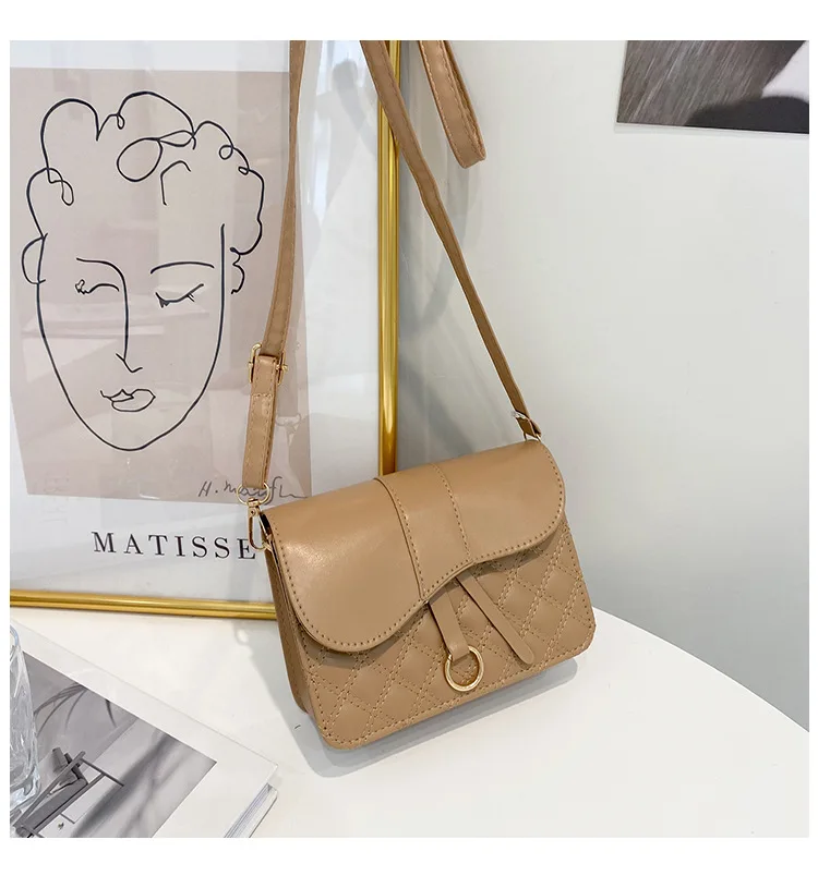 

Women's Shoulder Bag Small Square Metal Ring Irregular Design Leather Crossbody Handbags Wholesale 2021 New Fashion Female Bags