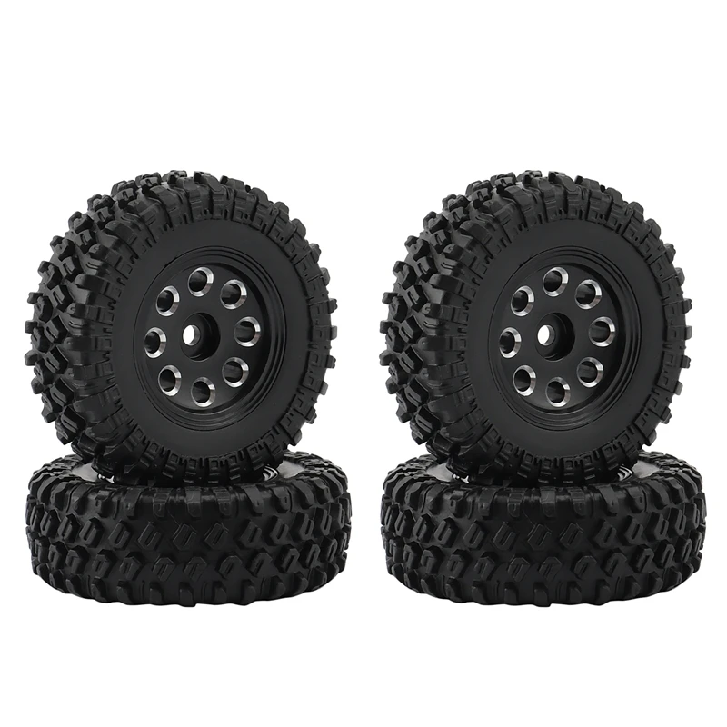 

4PCS 1.0 49X18mm Beadlock Micro-Crawler Wheel Rims Tires Set for 1/24 RC Crawler Car Axial SCX24 90081 Upgrade Part