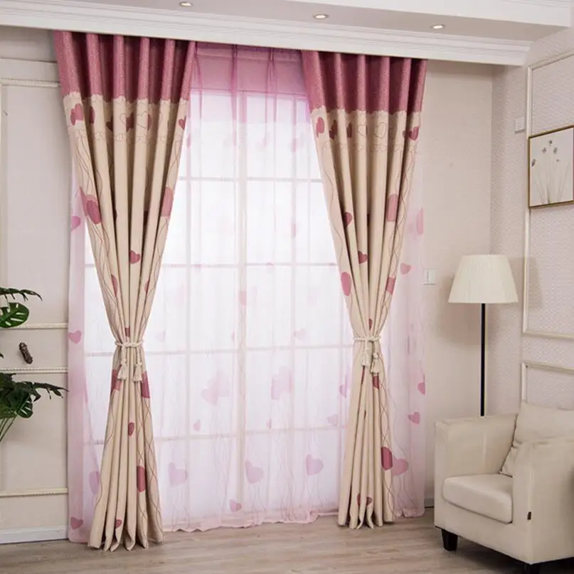 Любовь Шторы на маленькую девочку одежда для детей комнаты розовые фатиновые