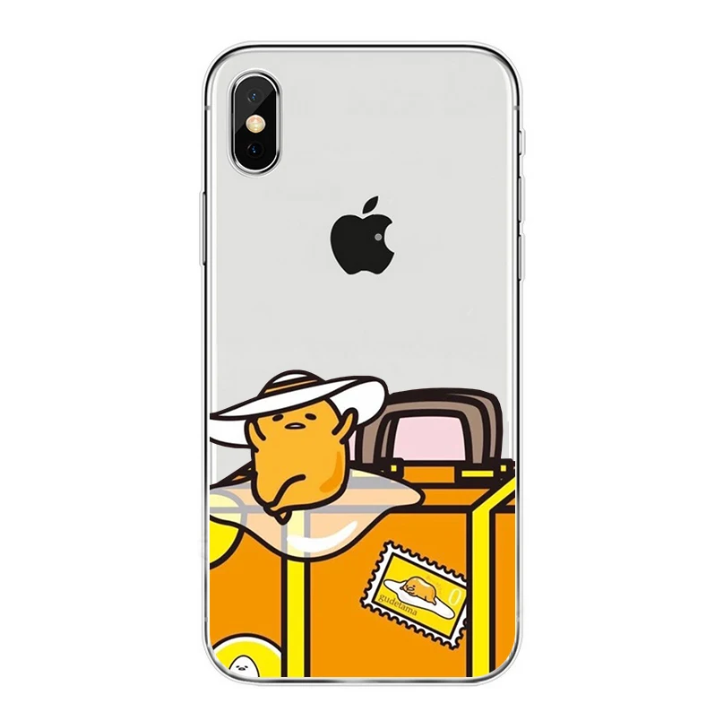 Милый Гудетама яйцо прозрачный мягкий чехол для iphone 8 7 6 plus X XS XR XMAX 5 samsung Galaxy 9 10 edge