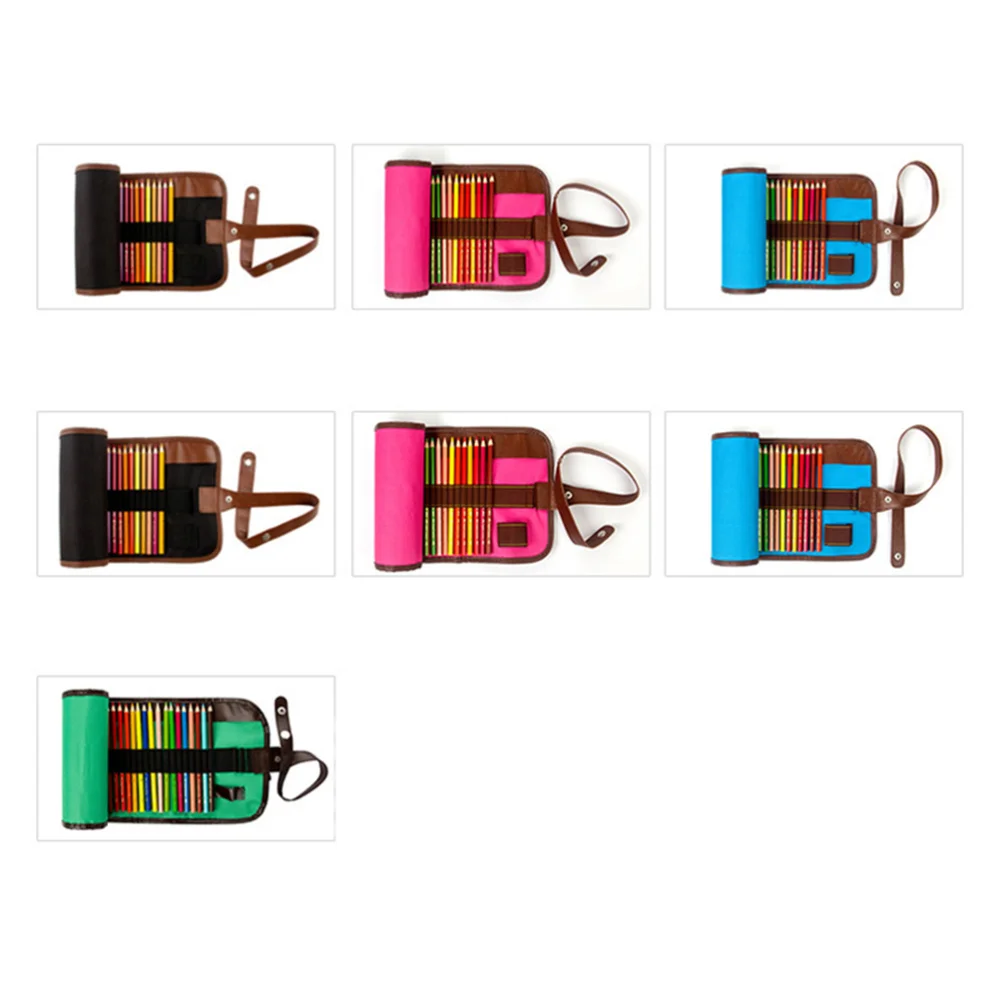

Rollup Pencil Case Colored Pencils Wrap Case Holder Canvas Storage Pouch Organizer with 36 Slots (Green)
