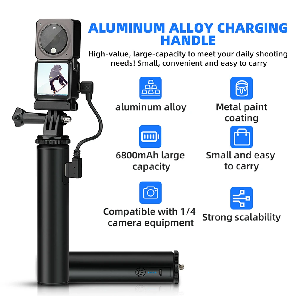 

Портативное Мобильное Зарядное устройство 6800 мА/ч портативная Спортивная экшн-камера ручка для зарядки для DJI OSMO Action 2 GoPro зарядное устройст...