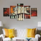 Модульный Декор комнатная Настенная картина 5 шт. Музыкальные инструменты Гитара и фортепиано клавиши картины на холсте HD Печать художественные плакаты рамка