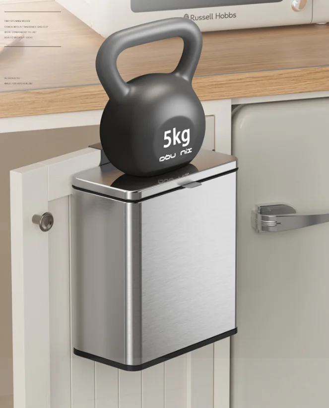 cabinet door hanging trash can with lid kitchen waste bin bathroom stainless steel garbage household recycle dustbin 3l6l free global shipping