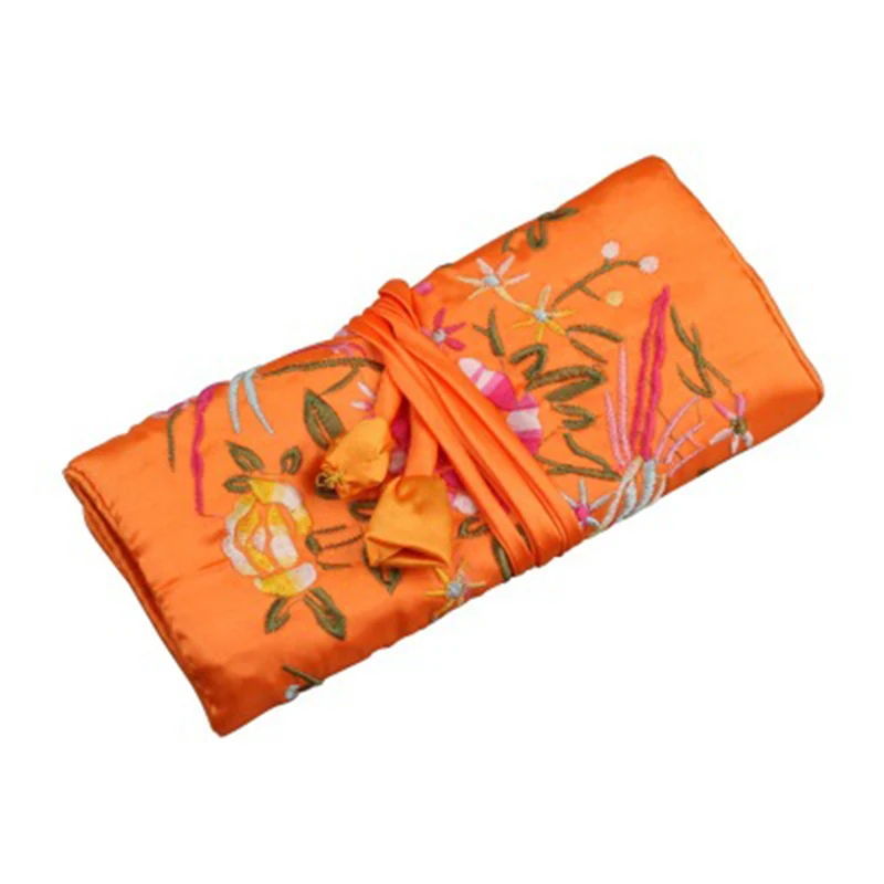 Travel Jewelry Roll Bag Embroidery Brocade Organizer Case with Tie Close Best Sale-WT | Багаж и сумки