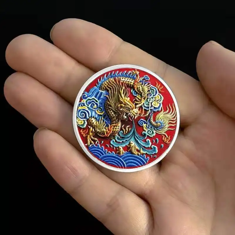 Таинственный китайский стиль Инь Янь Дракон и Феникс трехмерная рельефная