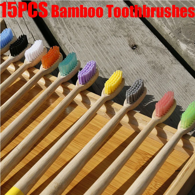 

Новый стиль, новые зубные щетки, Экологичная Радужная бамбуковая Мягкая зубная щетка, биоразлагаемая зубная щетка, твердая деревянная ручка