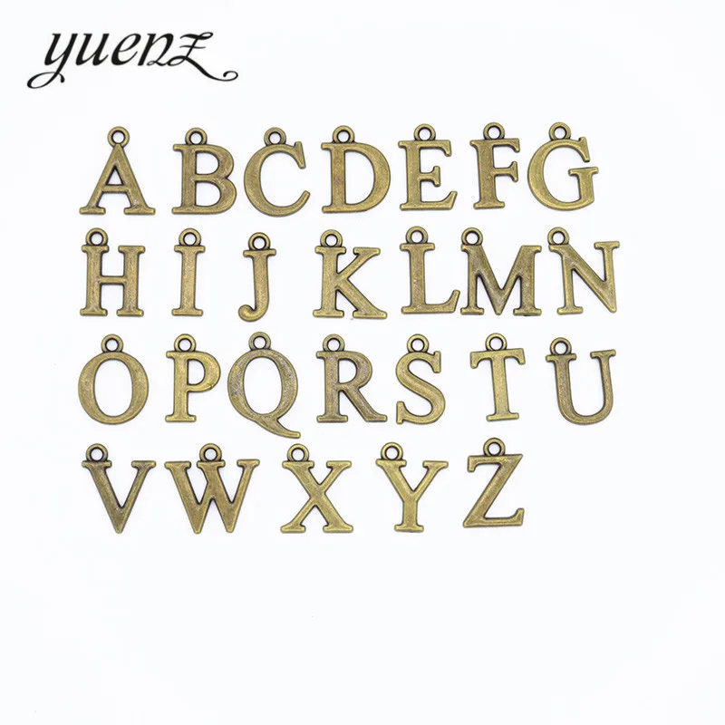 

YuenZ 26pcs Initial Charms 26 English Alphabet Letter Charm Pendants For Women Man DIY Necklace Bracelet Jewelry Making A-Z S115