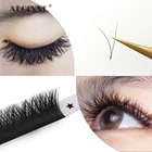 V-образный индивидуальное наращивание ресниц, 12 рядов, 0,050,07 C, 8-12 мм, российский объем, индивидуальные норковые наклейки для макияжа ресниц