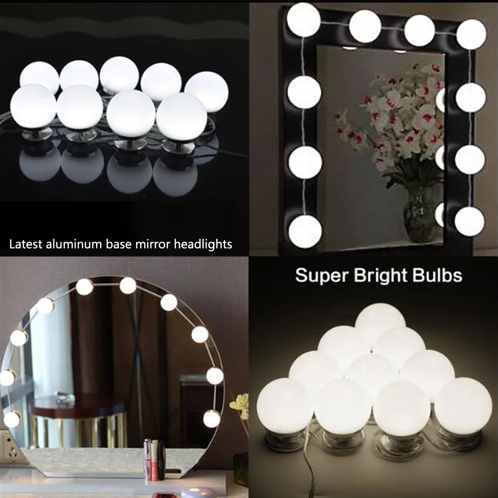 

Hollywood Style Make up lamps Cosmetic Bulb 110V-220V to 12V Embedded install Removable Screw on Stepless Dimmable Mirrors light