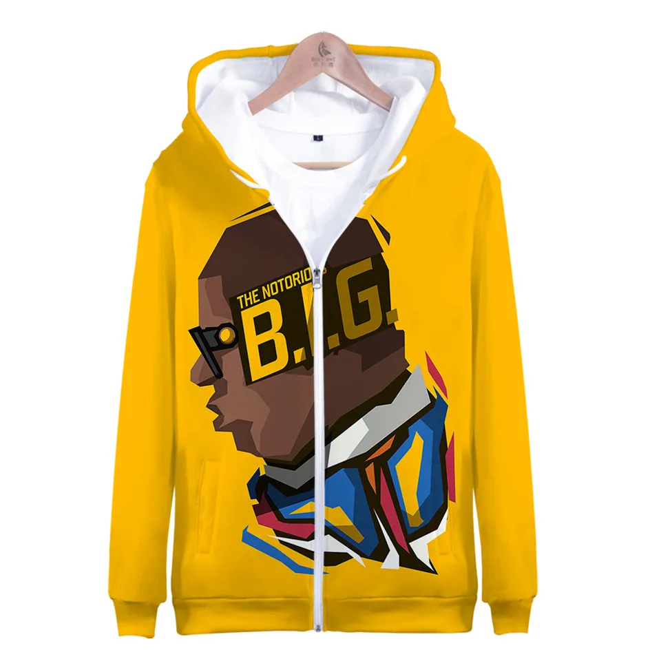 Известный B.I.G. Толстовка с 3D-принтом в стиле Харадзюку Свитшот Biggie Smalls худи