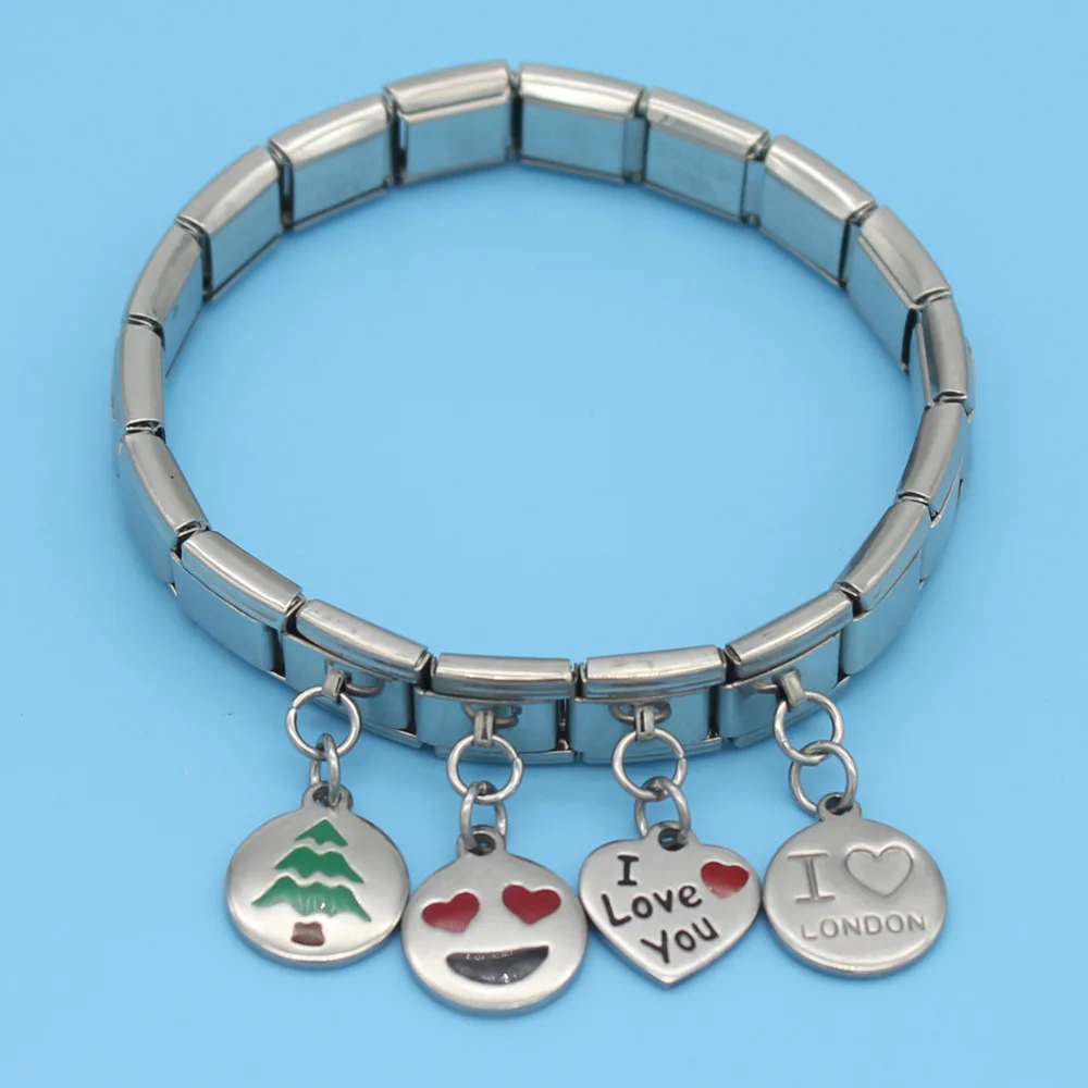 Hapiship 2018 9mm Width Original Daisy Round Smiling Face Love High-end Charm Fit Bracelet Stainless Steel Jewelry Making DJ66 | Украшения