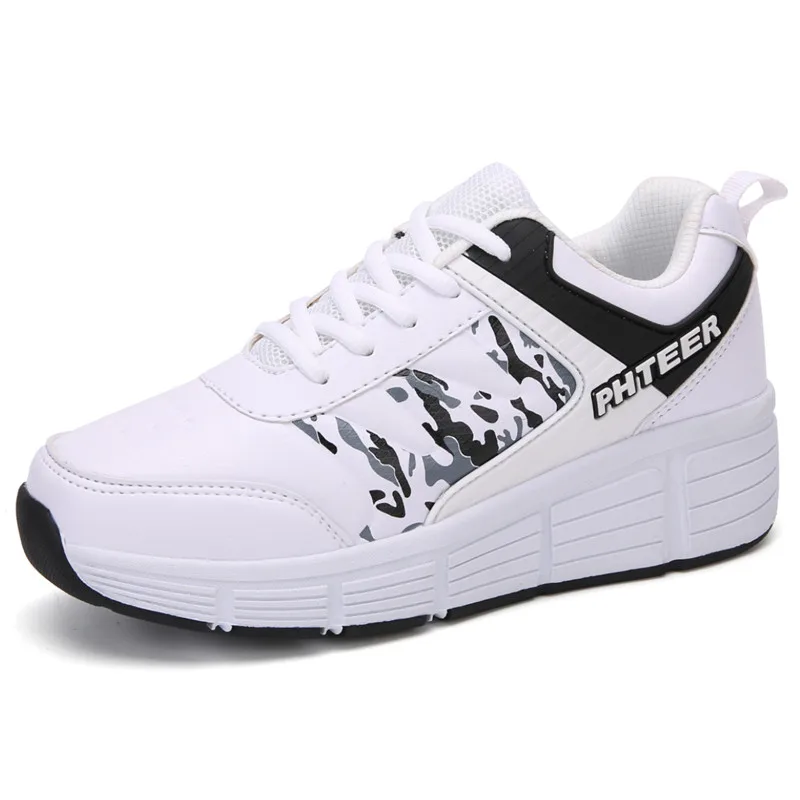 Adult Heelys Children's Double-wheeled Roller Skates Shoes Kids Skate Sneakers Blasting with Invisible Button Walking Shoe |