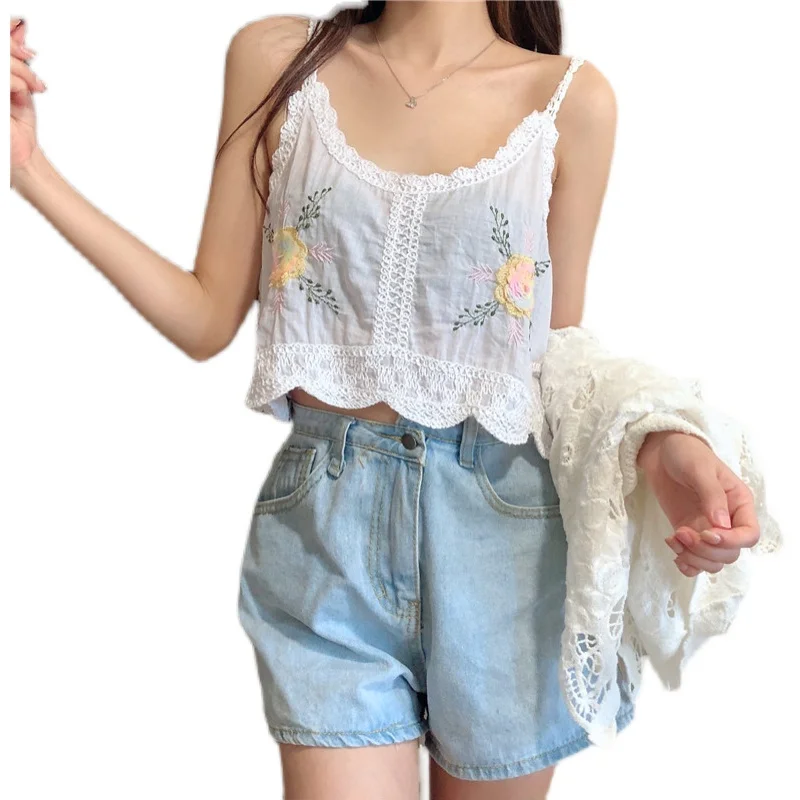 

Sexy Lace Tank Top Halter Crop Tops Women 2021 Summer Camis Backless Camisole Fashion Top Female Sleeveless Cropped Vest