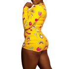 Сексуальная пижама комбинезон пижамы летние женские туфли леопардовой расцветки с длинными рукавами короткие Onesi пижамы для взрослых, одежда для сна, белье размера плюс