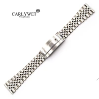carlywet 20 22mm wholesale stainless steel glide lock replacement wrist watchband strap bracelet for omega iwc tudor seiko