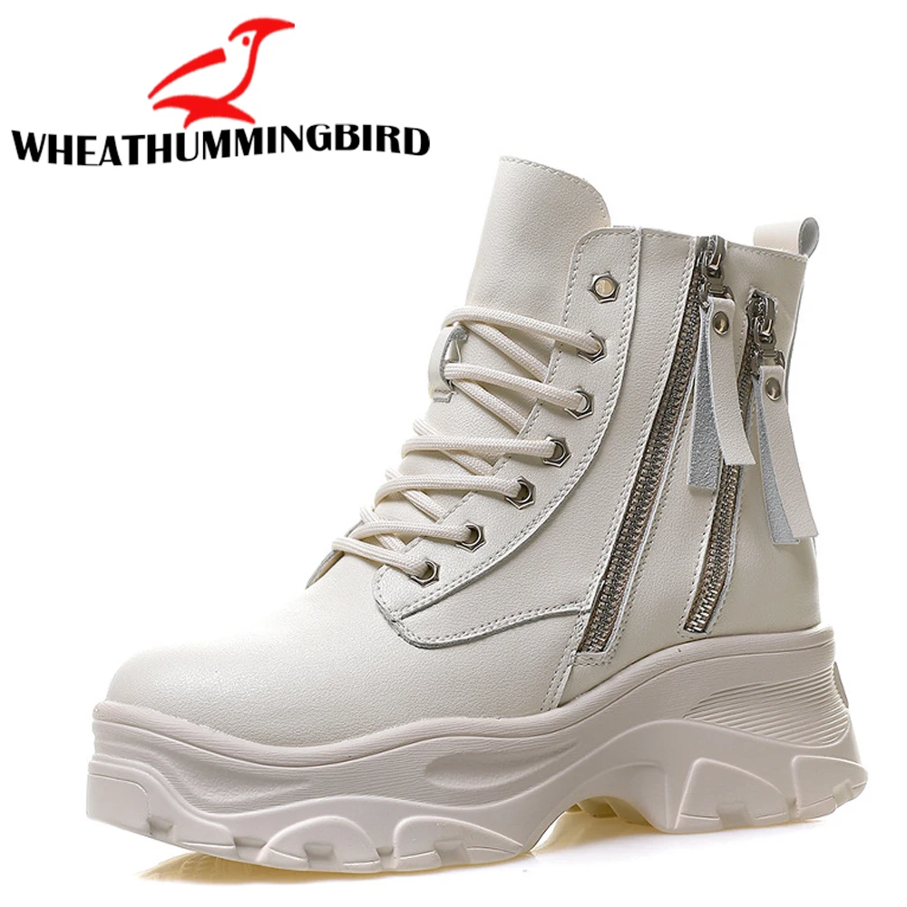 

Fashion Women Martin Boots Waterproof Women Ankle Casual Height increasing 5cm shoes women platform wedges shoes B22-52