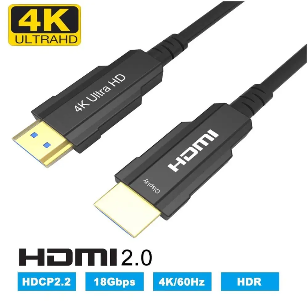 HDMI Волоконно Оптический 4K x 2K @ 60 Гц кабель Ultra HD высокоскоростной 18 Гбит/с