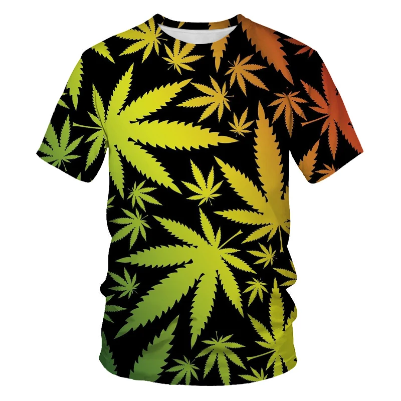 

Summer daily men's and women's casual loose and comfortable boutique 3DT shirt-very interesting plant theme pattern