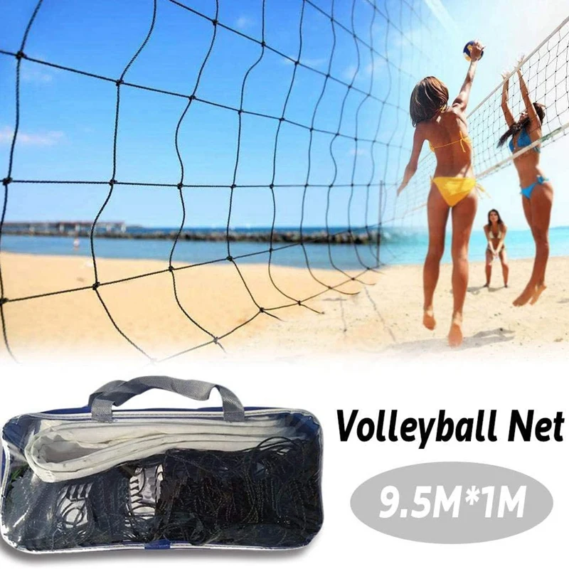 

Summer Beach Volleyball Net Netting Training Badminton Net Mesh International Match Standard Official Size 950x80cm Replacement