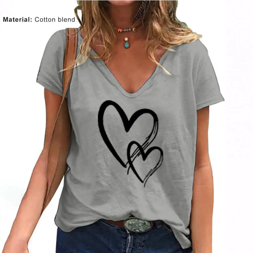 

Fashion Tops For Women Summer Blouse V Neck Soft Female Ladies Short Sleeve Loose Tops for Daily Wear crop top