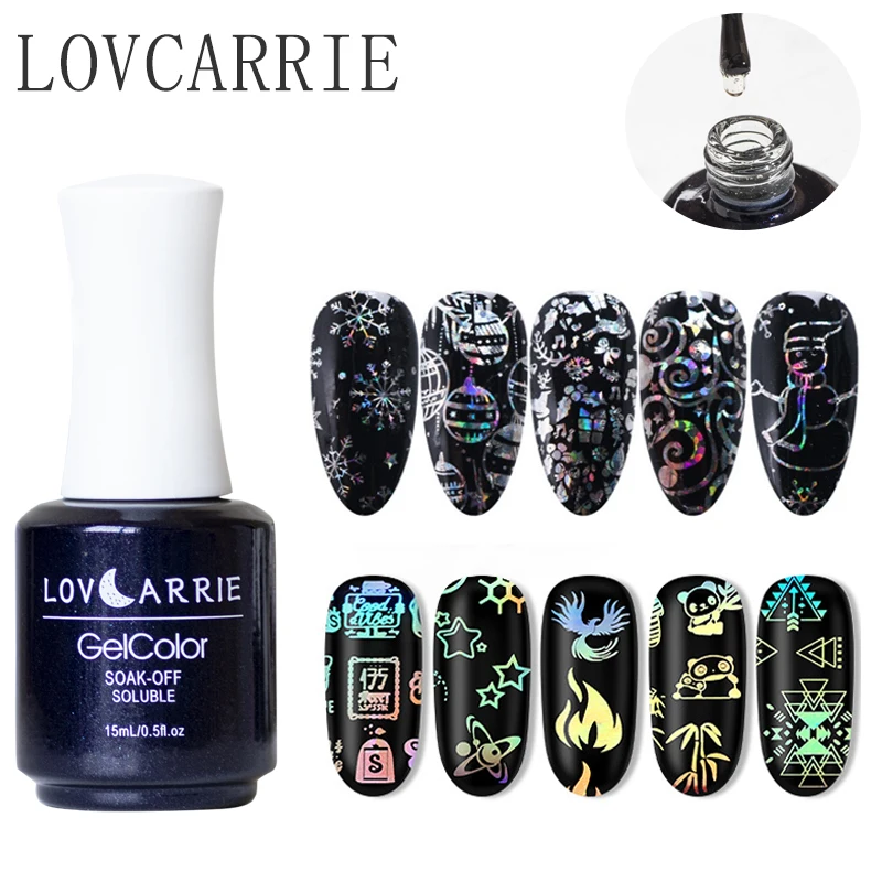 LOVCARRIE 15 мл УФ Фольга для переноса ногтей s Гель-лак клей для фольги наклейки бумажные обертывания маникюр Дизайн ногтей украшения