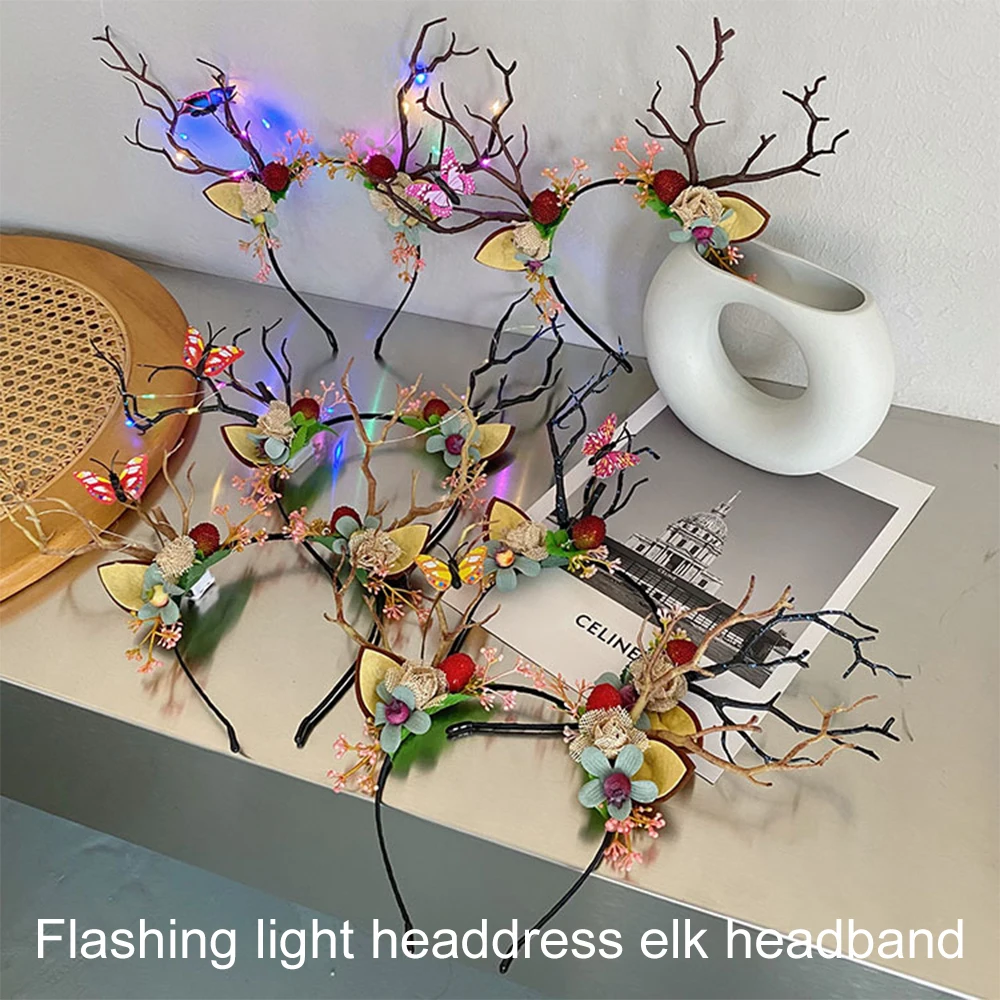 

Новинка модные рождественские головные повязки головной убор олени оленьи олени головные повязки аксессуары для вечеринки дня рождения Рождества